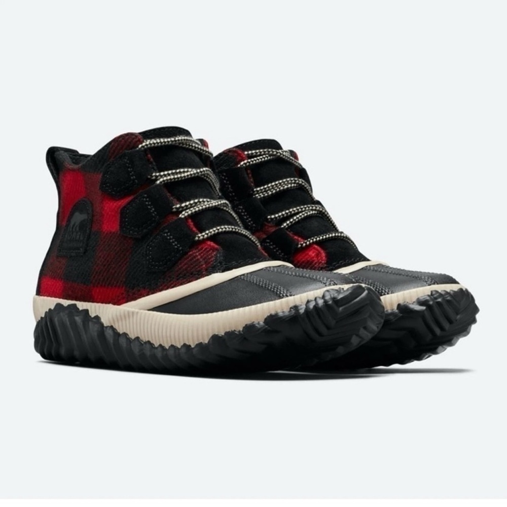 Women’s SOREL Out 'N About Plus Waterproof Tartan Boot Size 9.5 Buffalo Plaid